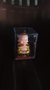 Solar Power Moving Head Buddha Statue Car Ornament (1 Pc  Mix Color)